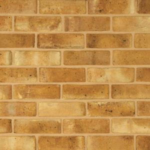 Berkeley Yellow handmade brick slips shown in a wall. The bricks have subtle colour variations and soft creases on the faces.